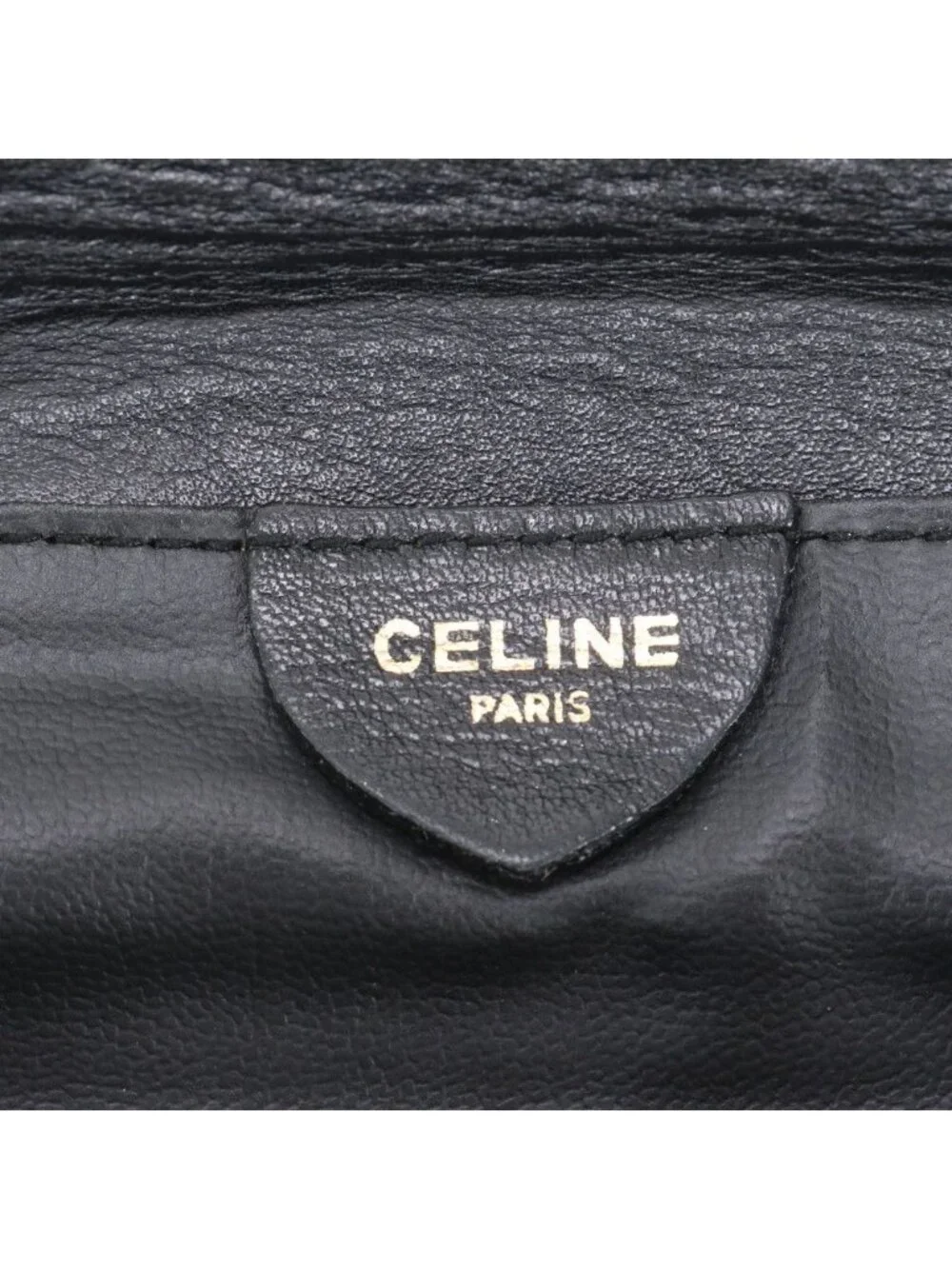 Celine Carriage Leather Clutch Pouch Business Black